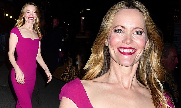 Leslie Mann, 46, Looks Steaming Hot and Years Younger in The Pink Dress as She Arrives to The Late Show For The Film ‘Welcome To Marwen’