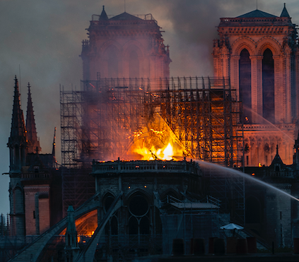 Notre Dame Jesus seen in flames?